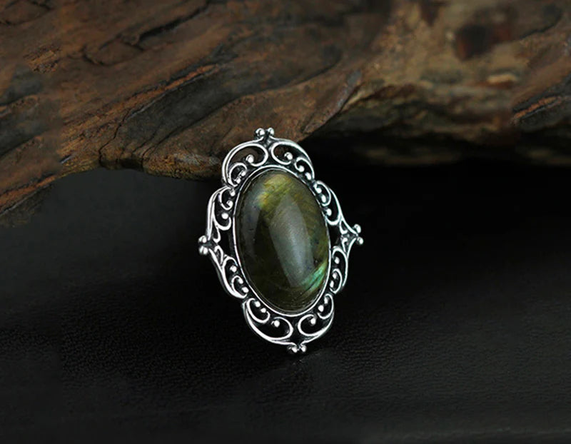 PRINCESENSE VICTORIAN LABRADORITE BROOCH